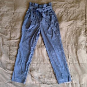Trousers with tie front
